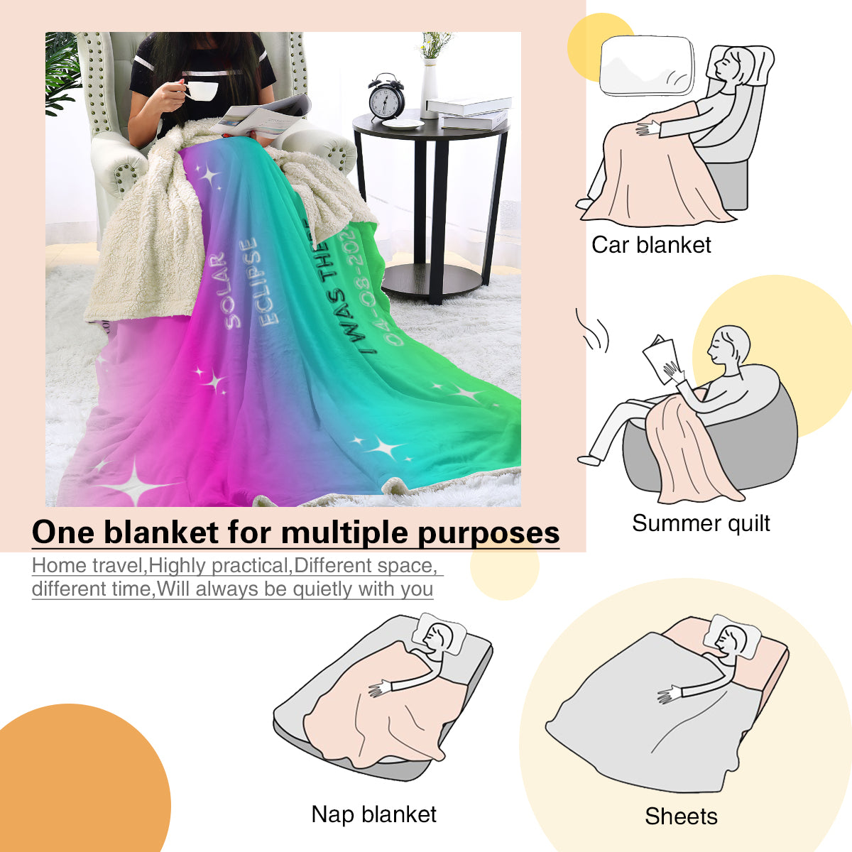 Multi-colored Solar Eclipse Blanket