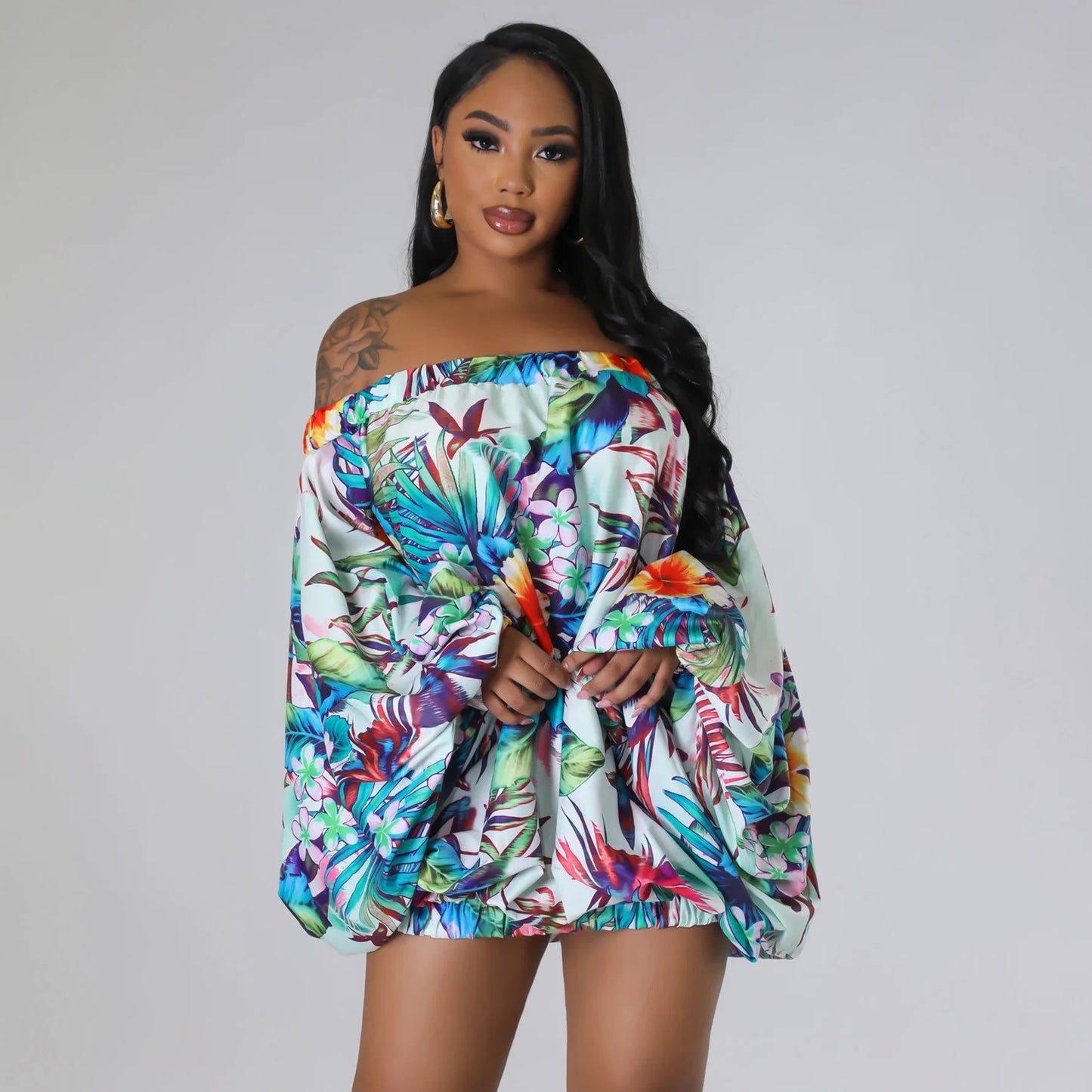 Floral Satin Dress