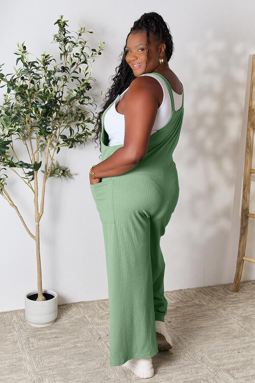 Plus size Wide Strap Overall with Pockets