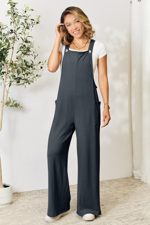 Plus size Wide Strap Overall with Pockets