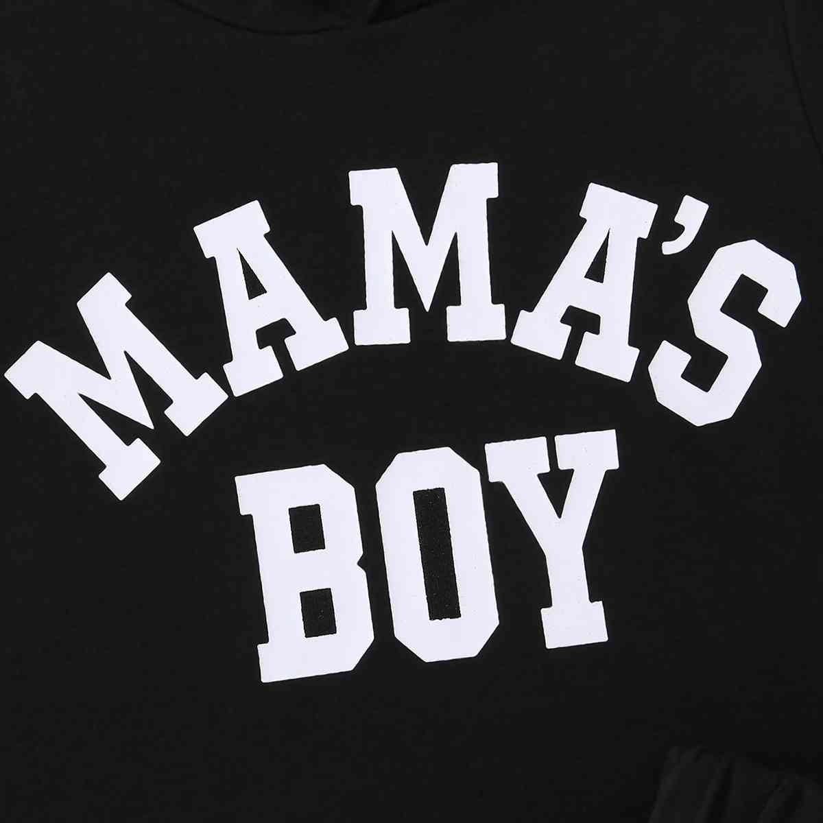 Toddler MAMA'S BOY Graphic Short Sleeve Hoodie and Shorts Set