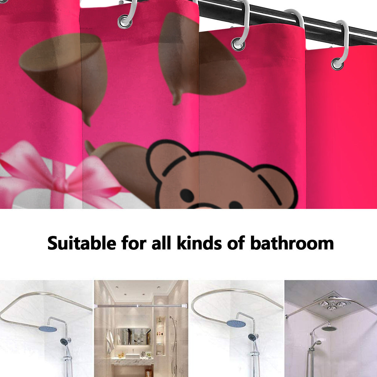 Love Bear Beverage Shower Curtain