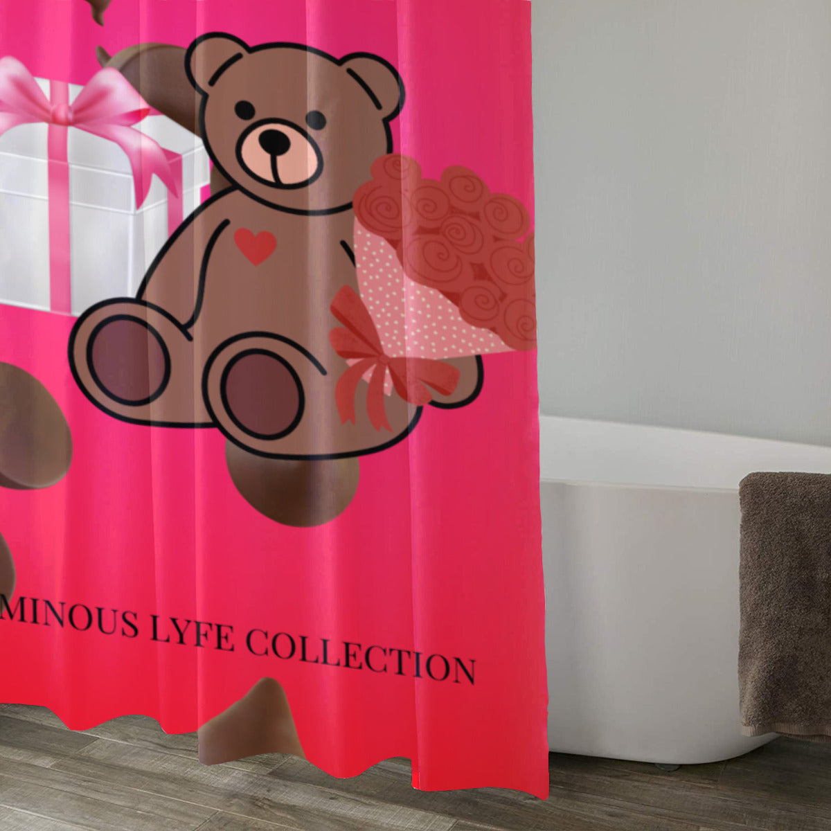 Love Bear Beverage Shower Curtain