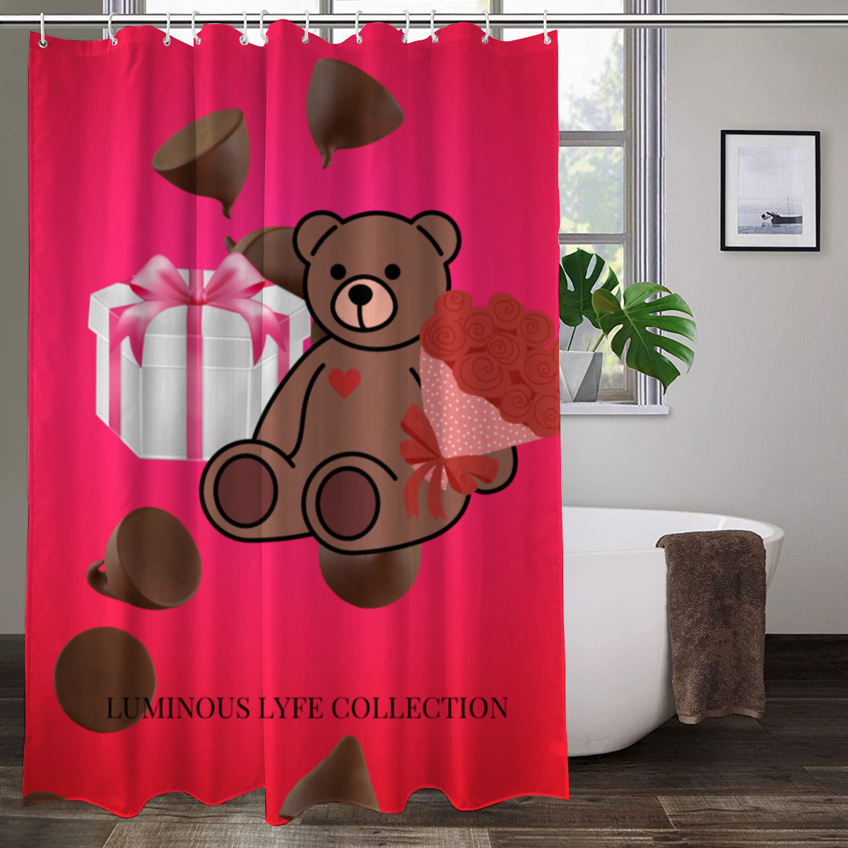 Love Bear Beverage Shower Curtain