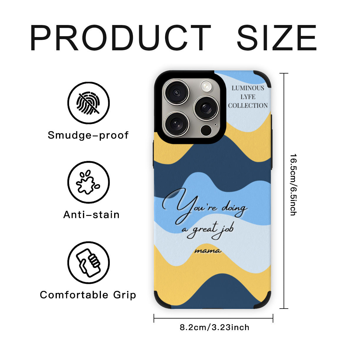 Blue Great Mama Leather Phone Case