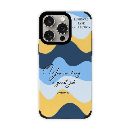 Blue Great Mama Leather Phone Case