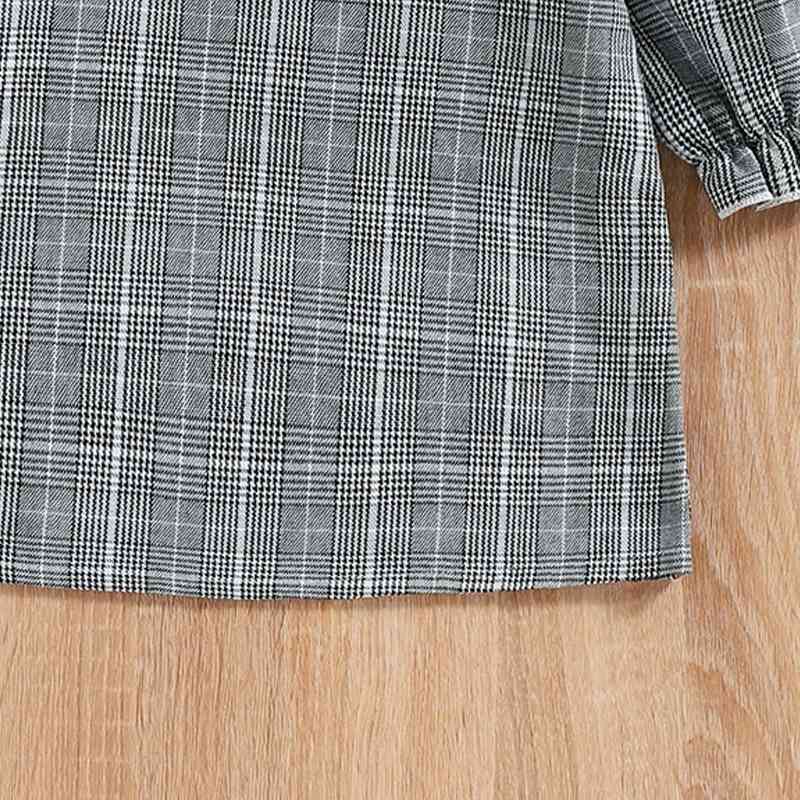 Toddler Plaid Flounce Sleeve Dress