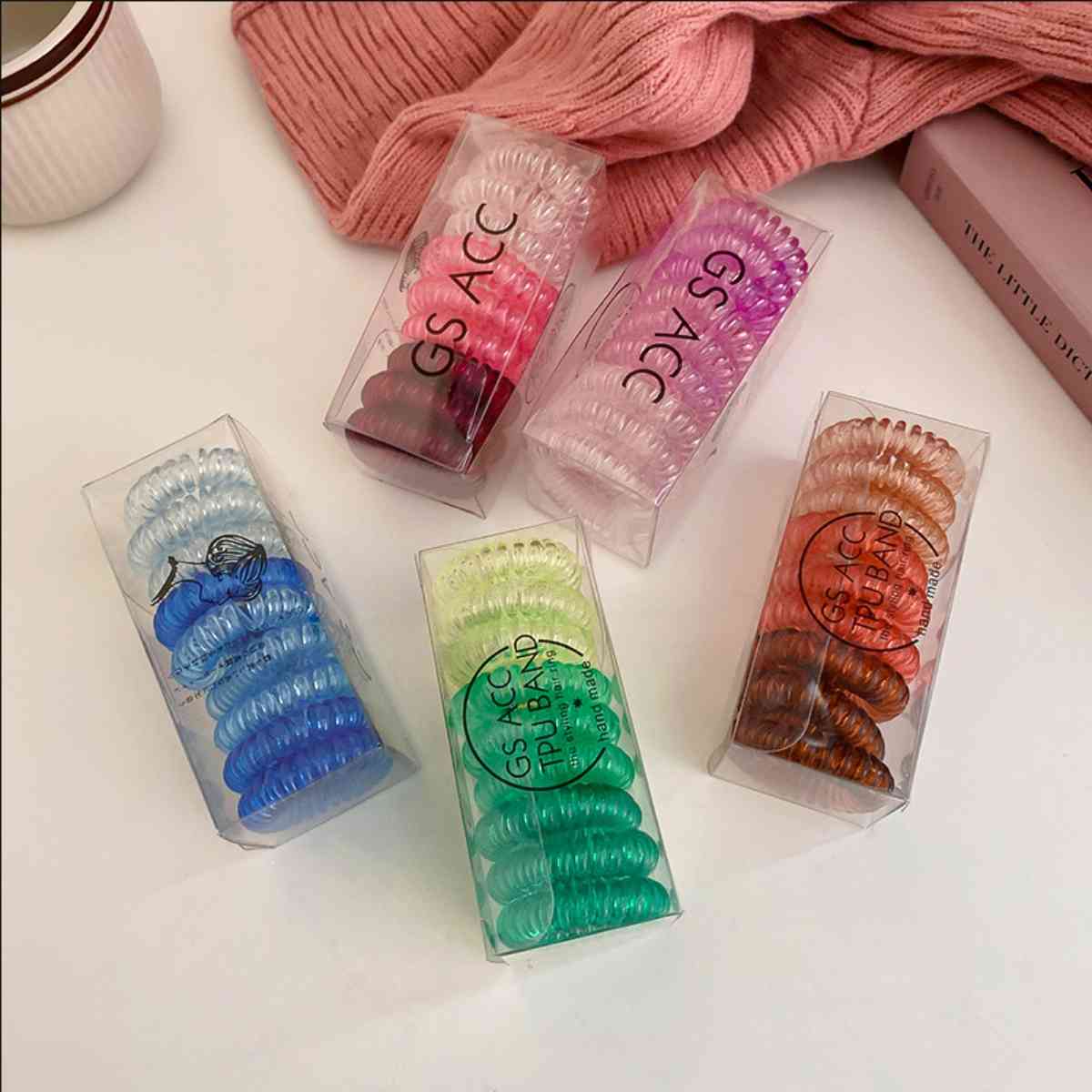 9 PCS/Set Plastic Telephone Line Hair Ties