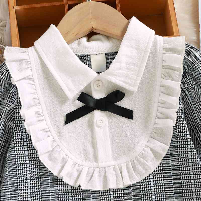 Toddler Plaid Flounce Sleeve Dress