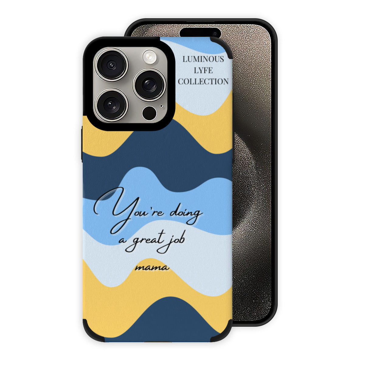 Blue Great Mama Leather Phone Case